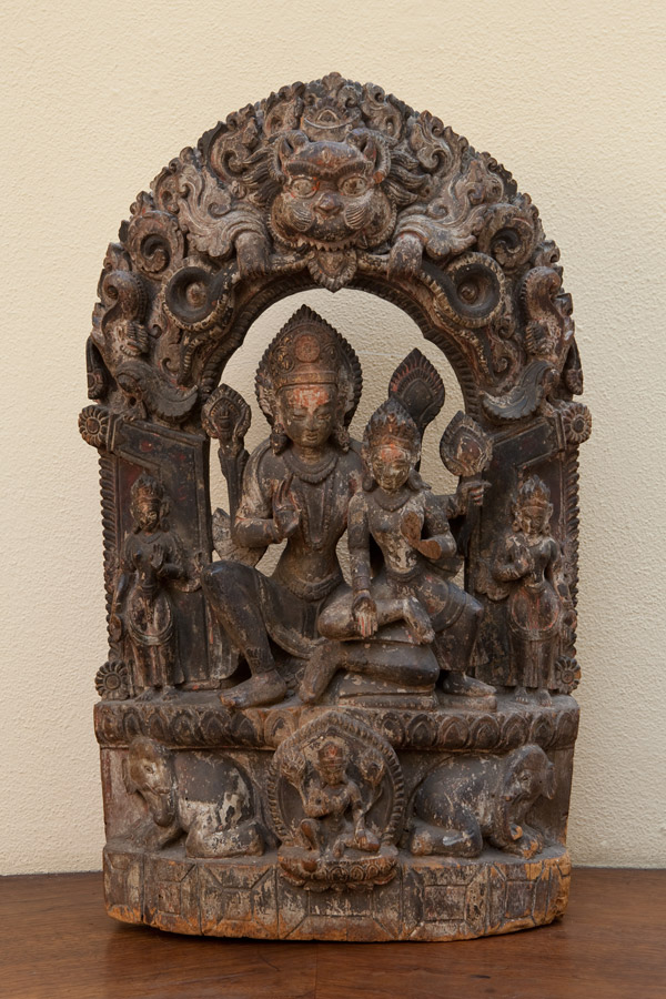 Wood Stele of Indra & his Consort